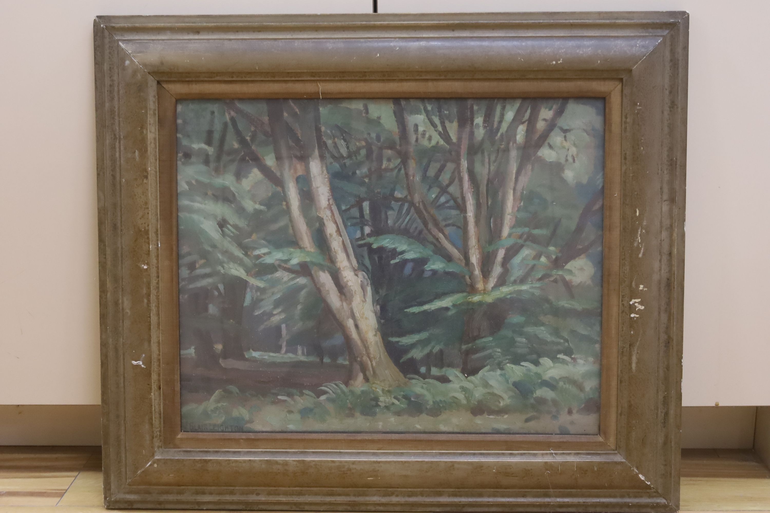 J. Blair Leighton (Exh.1914-39), oil on canvas, Woodland scene, signed, 40 x 50cm